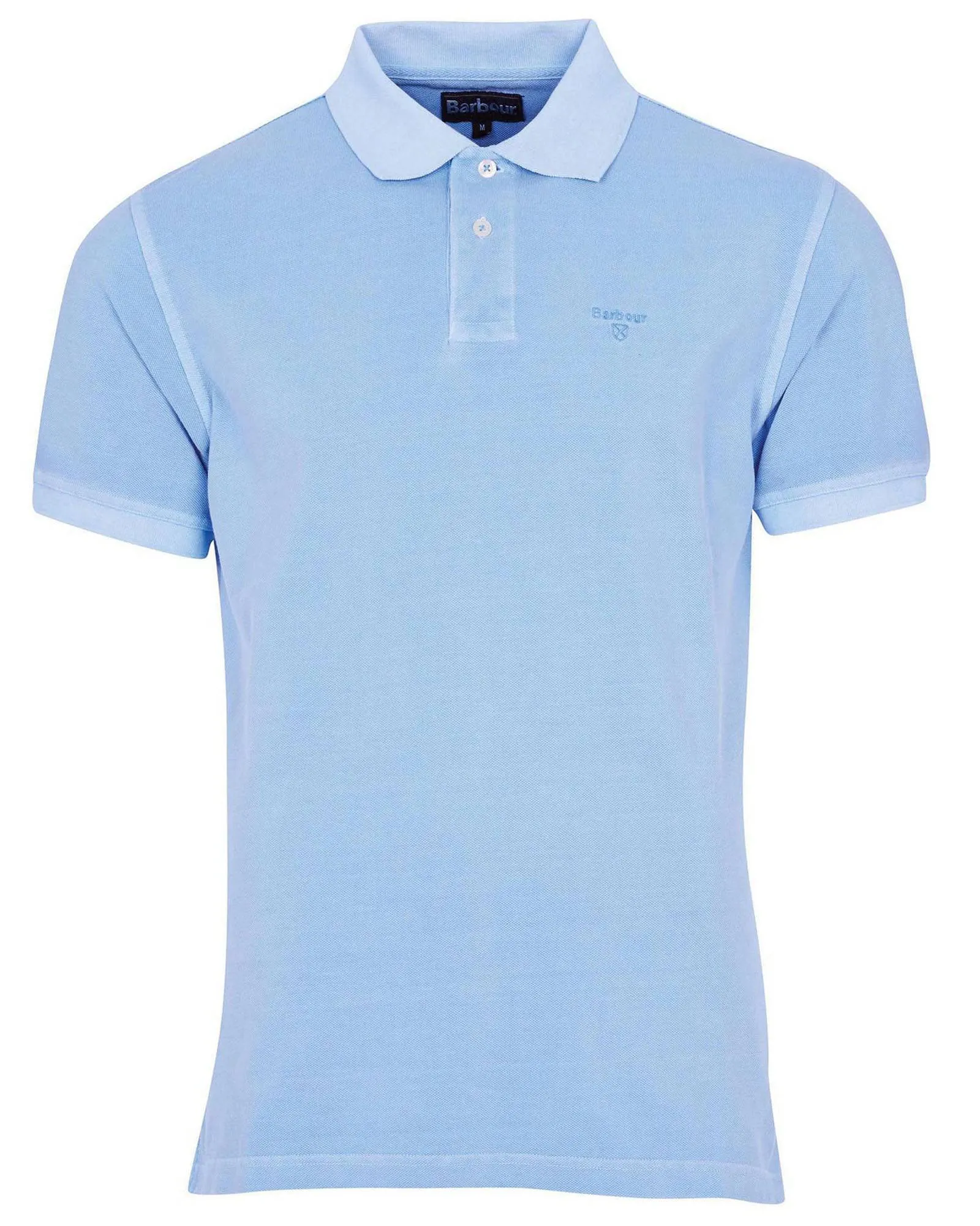 Barbour Garment Dyed Wash Sports Polo In Sky Light Blue