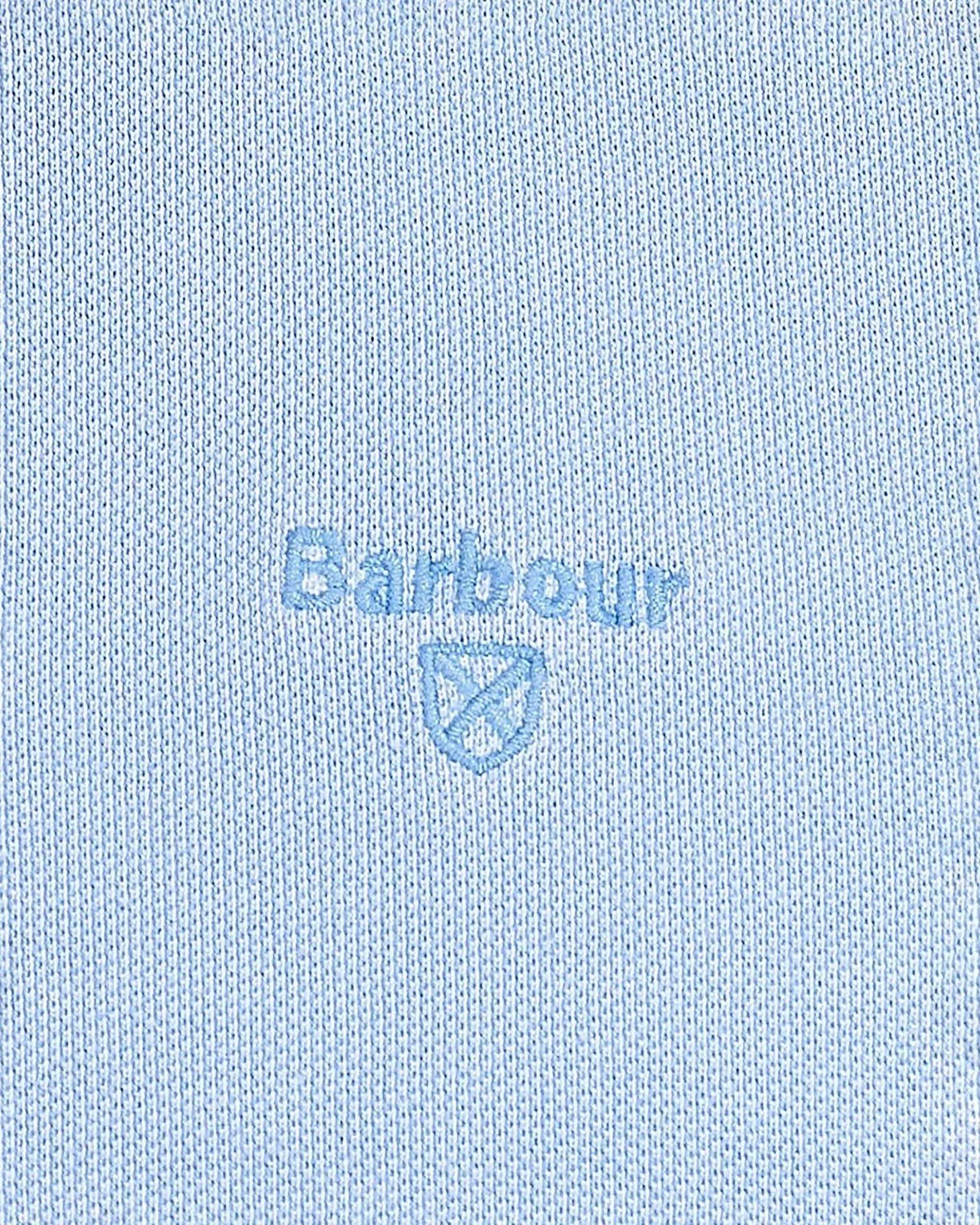 Barbour Garment Dyed Wash Sports Polo In Sky Light Blue