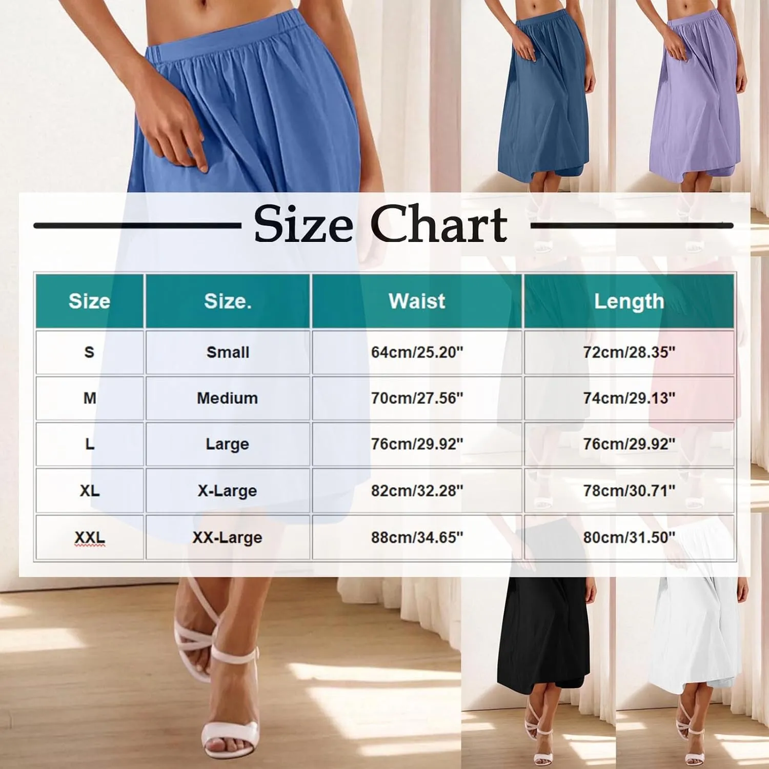 Casual Maxi Skirt for Women Summer Boho Elastic High Waist A-Line Dress Flowy Ruffle Swing Tiered Long Beach Skirt