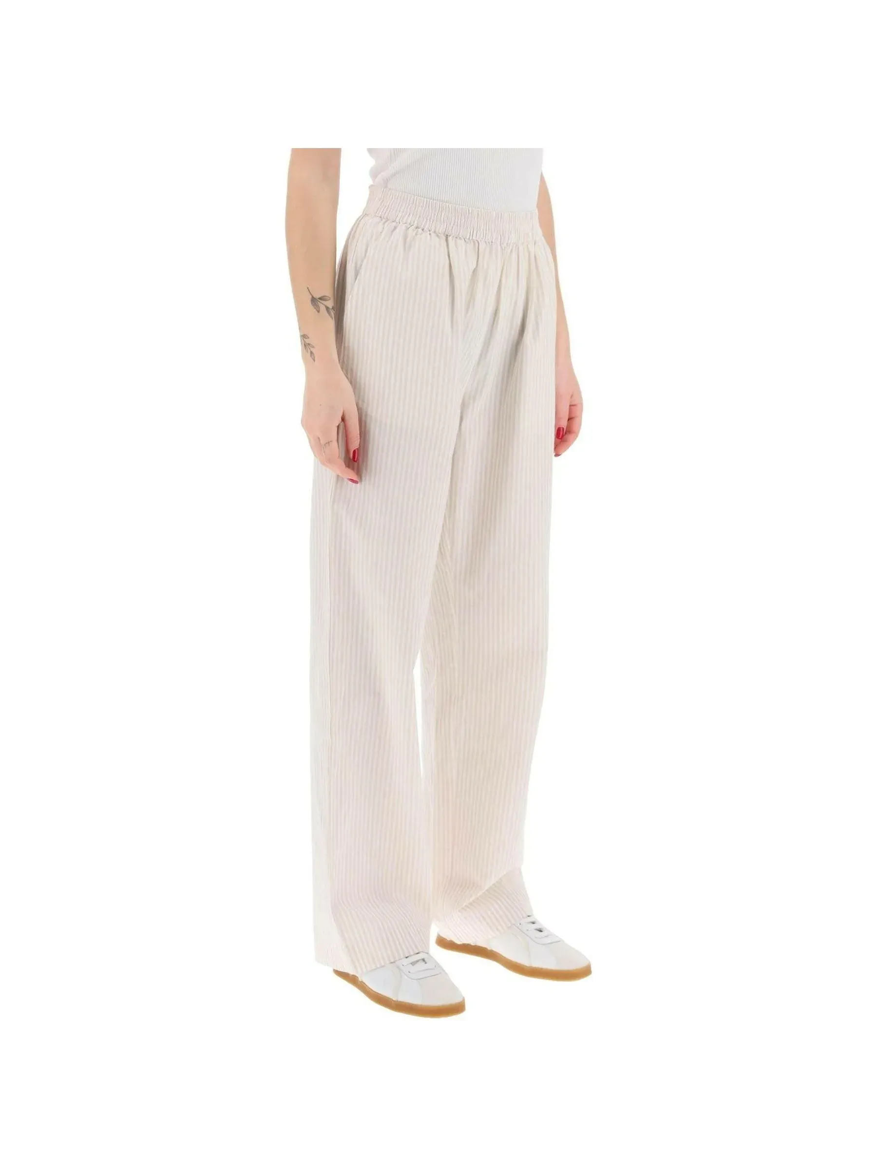 Claudia Striped Organic Cotton Trousers