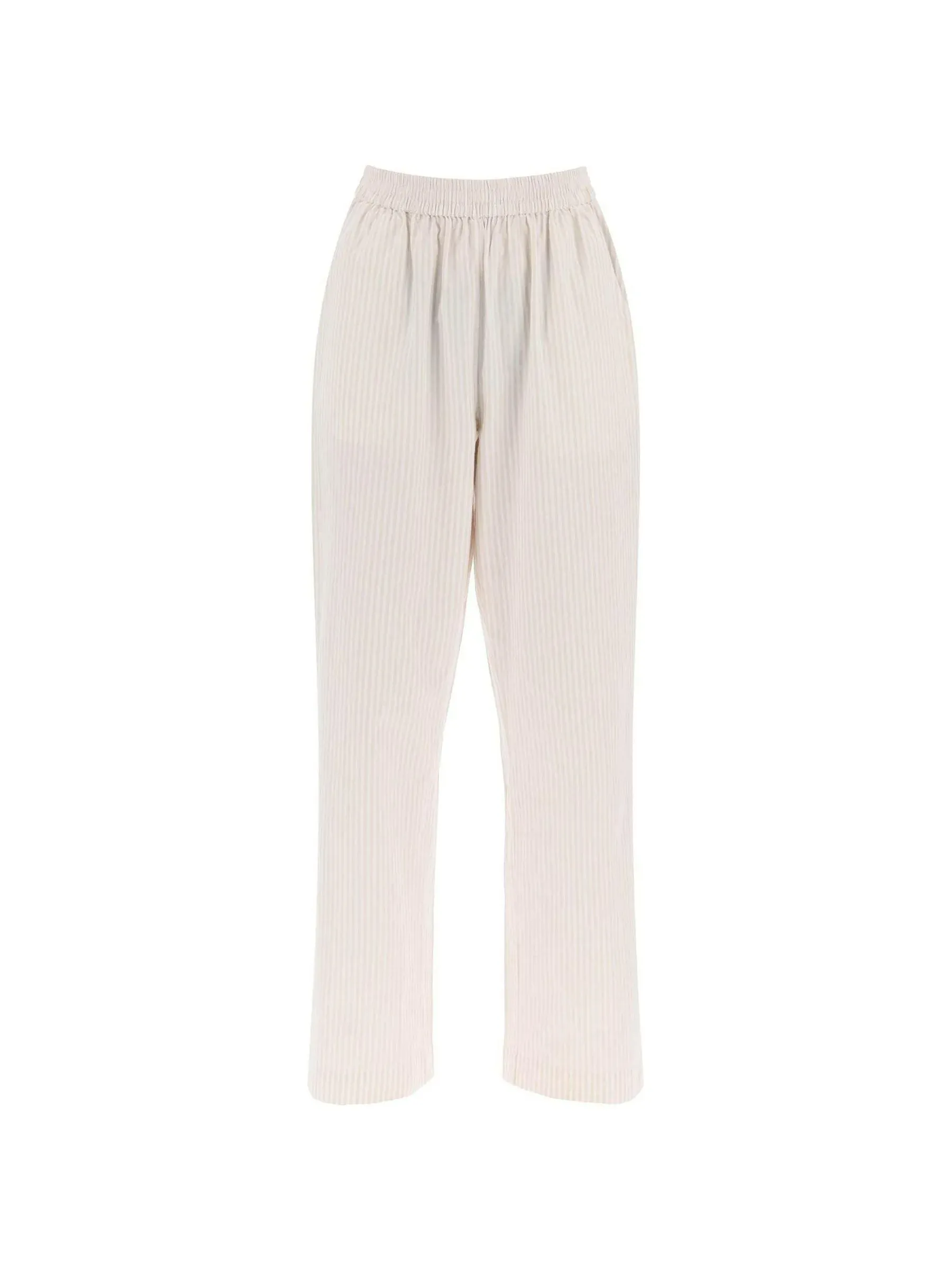 Claudia Striped Organic Cotton Trousers