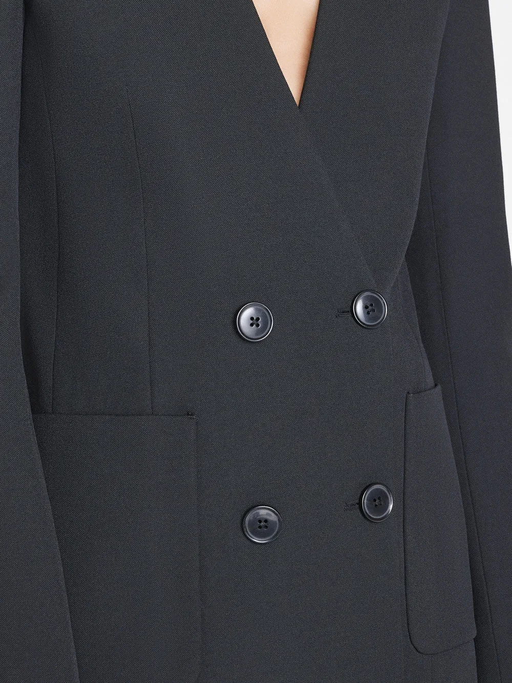 Clean Double Breasted Blazer -- Noir