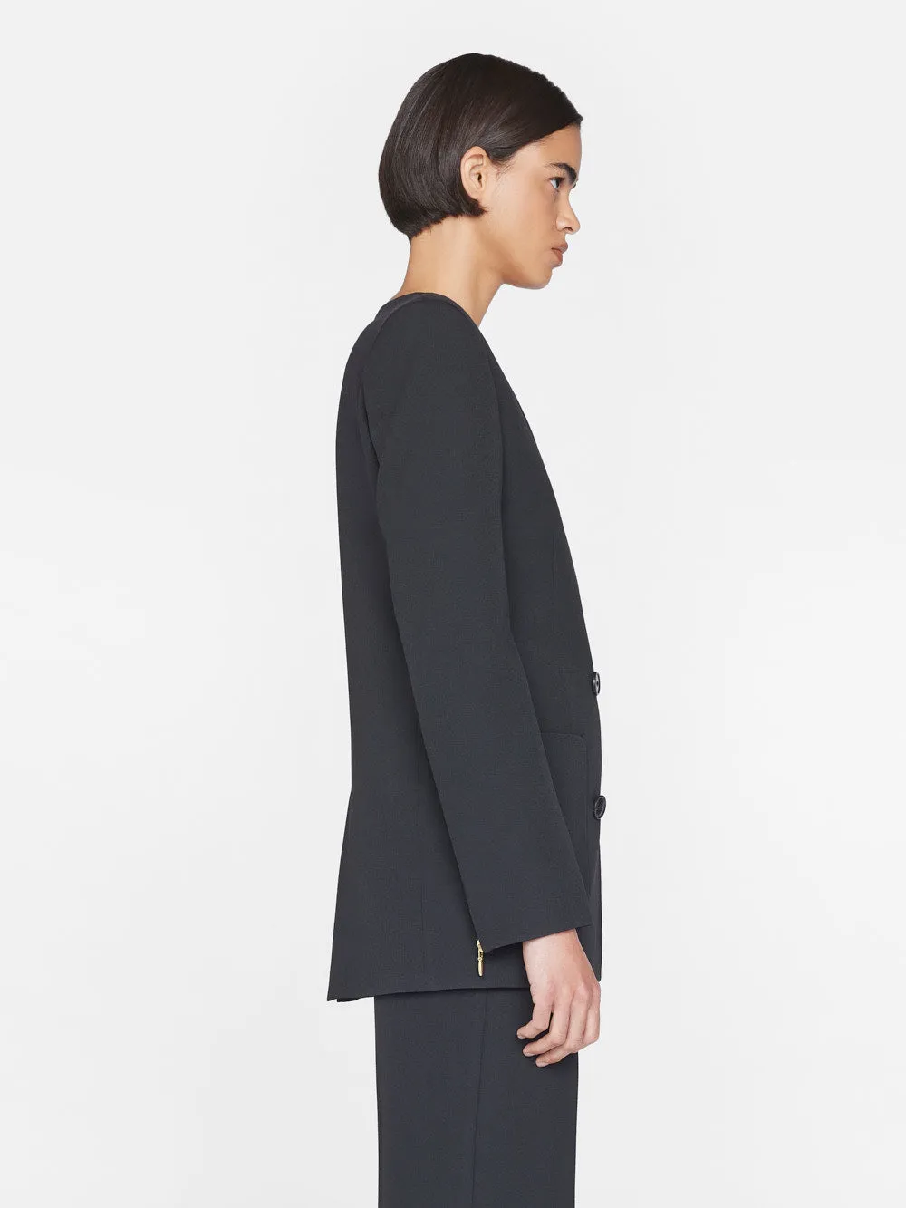 Clean Double Breasted Blazer -- Noir