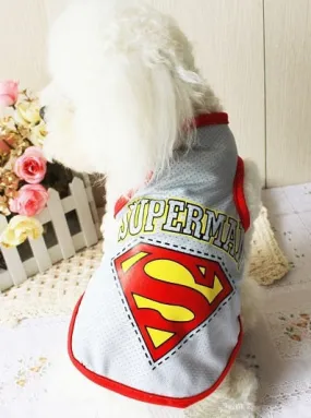 Cool Superman Breathable Spring Outfit Small Dog Shirt