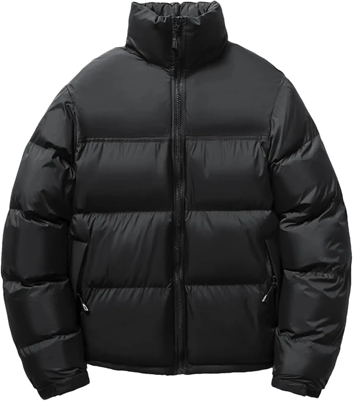 Dcvmvmn Men's Women's Winter Long Sleeve Puffer Jacket Casual Outdoor Thick Warm Short Down Parka