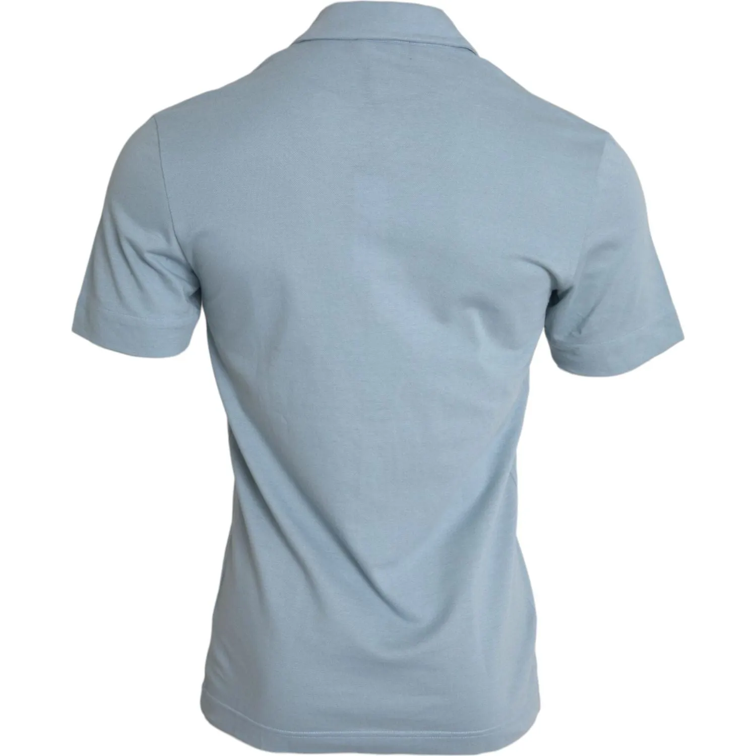Dolce & Gabbana Light Blue Logo Cotton Collared Polo T-shirt