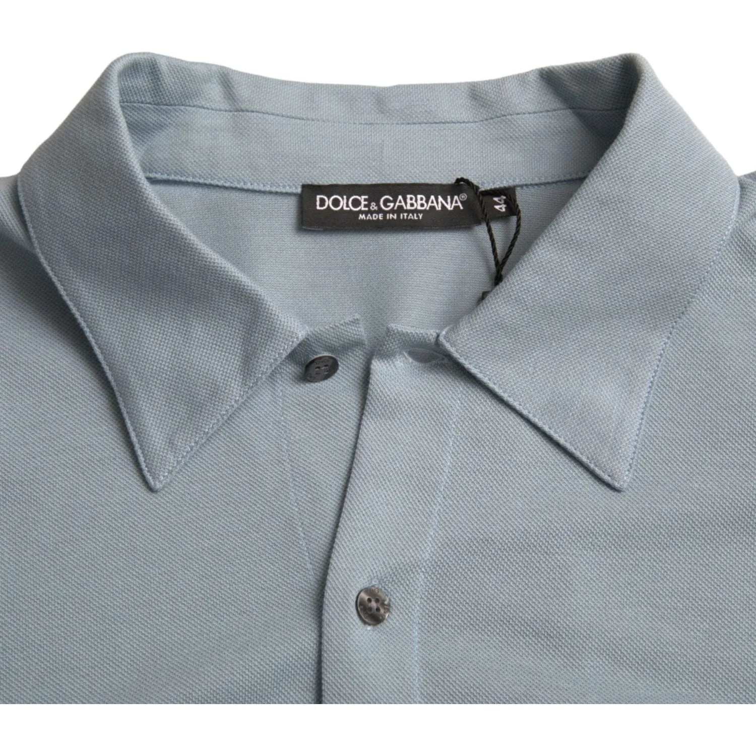 Dolce & Gabbana Light Blue Logo Cotton Collared Polo T-shirt