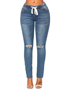Elastic Waist Stretchy Skinny Jeans