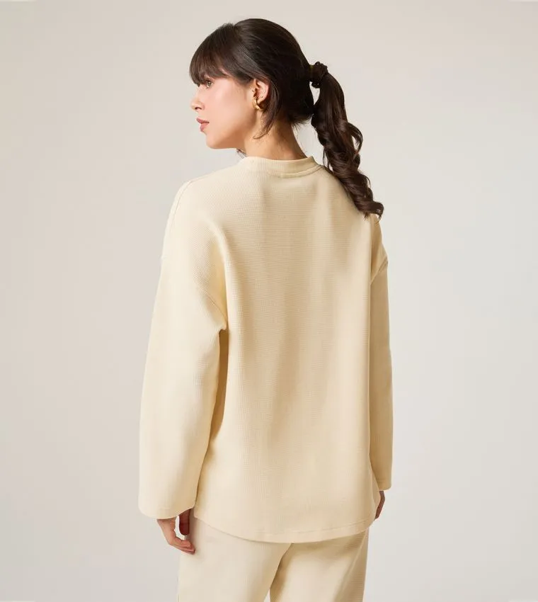 F5 LONG SLEEVED WAFFLE TOP
