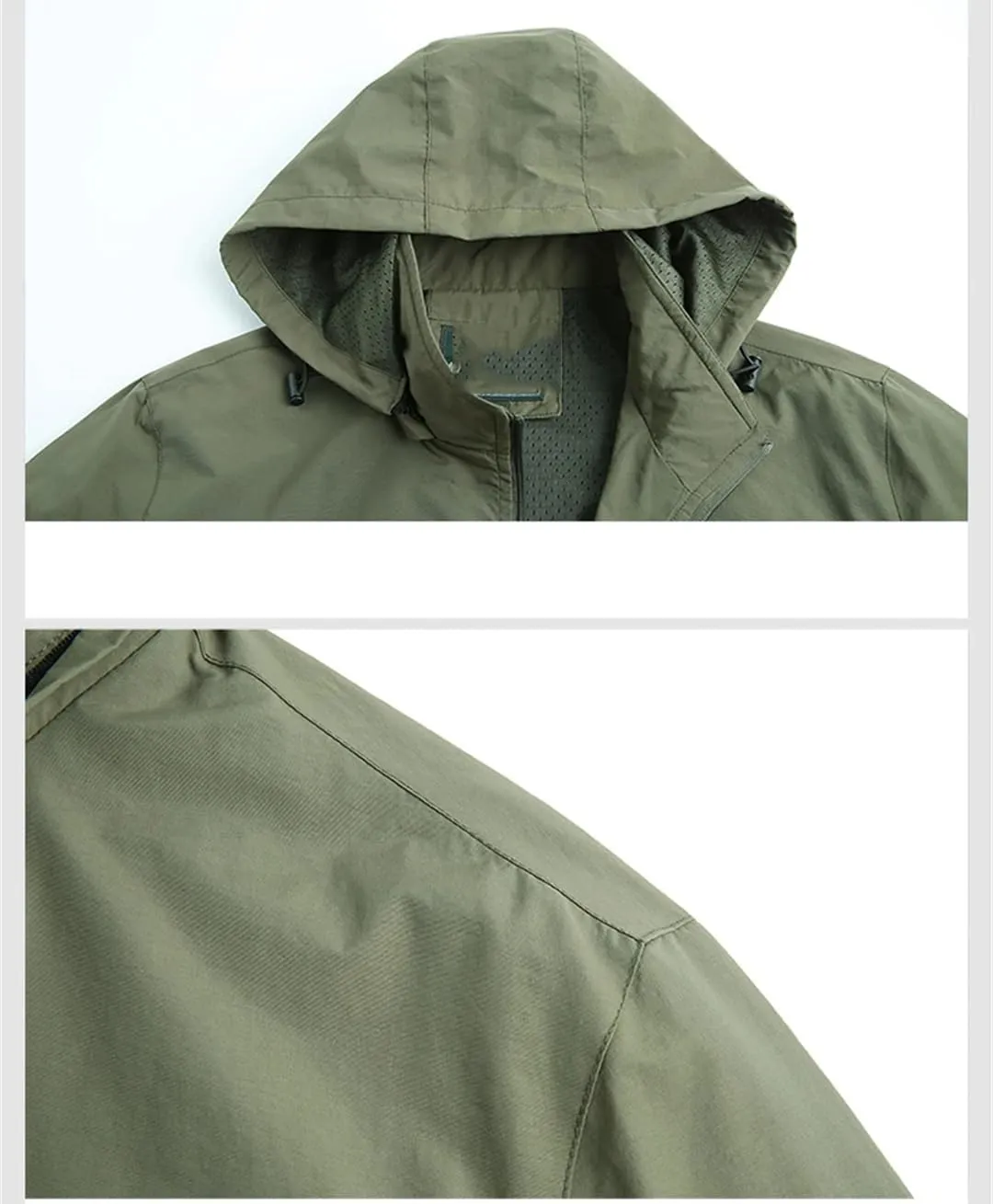 Fnfmrfmr Men's Spring Autumn Tactical Jackets Breathable Zipper Hooded Outdoors Casual Coat