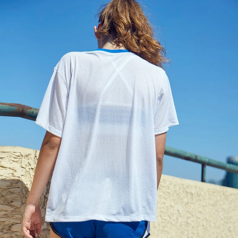 GYMNA MULTI STRIPE BREATHABLE MESH TRAINING T SHIRT