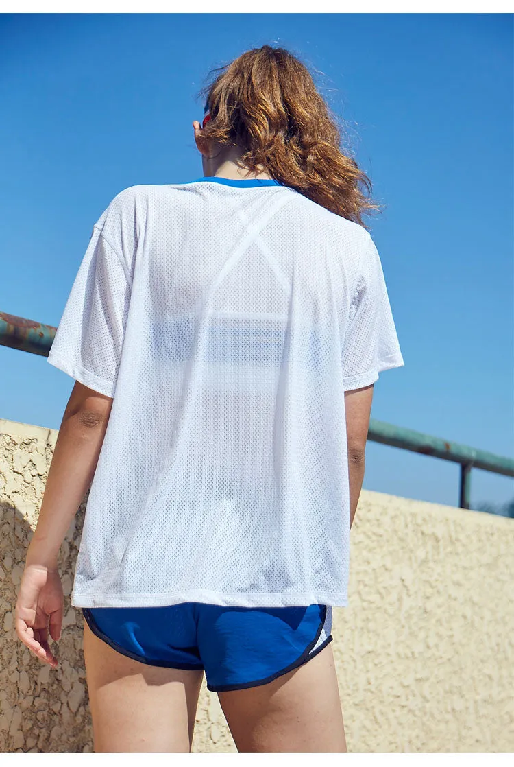 GYMNA MULTI STRIPE BREATHABLE MESH TRAINING T SHIRT