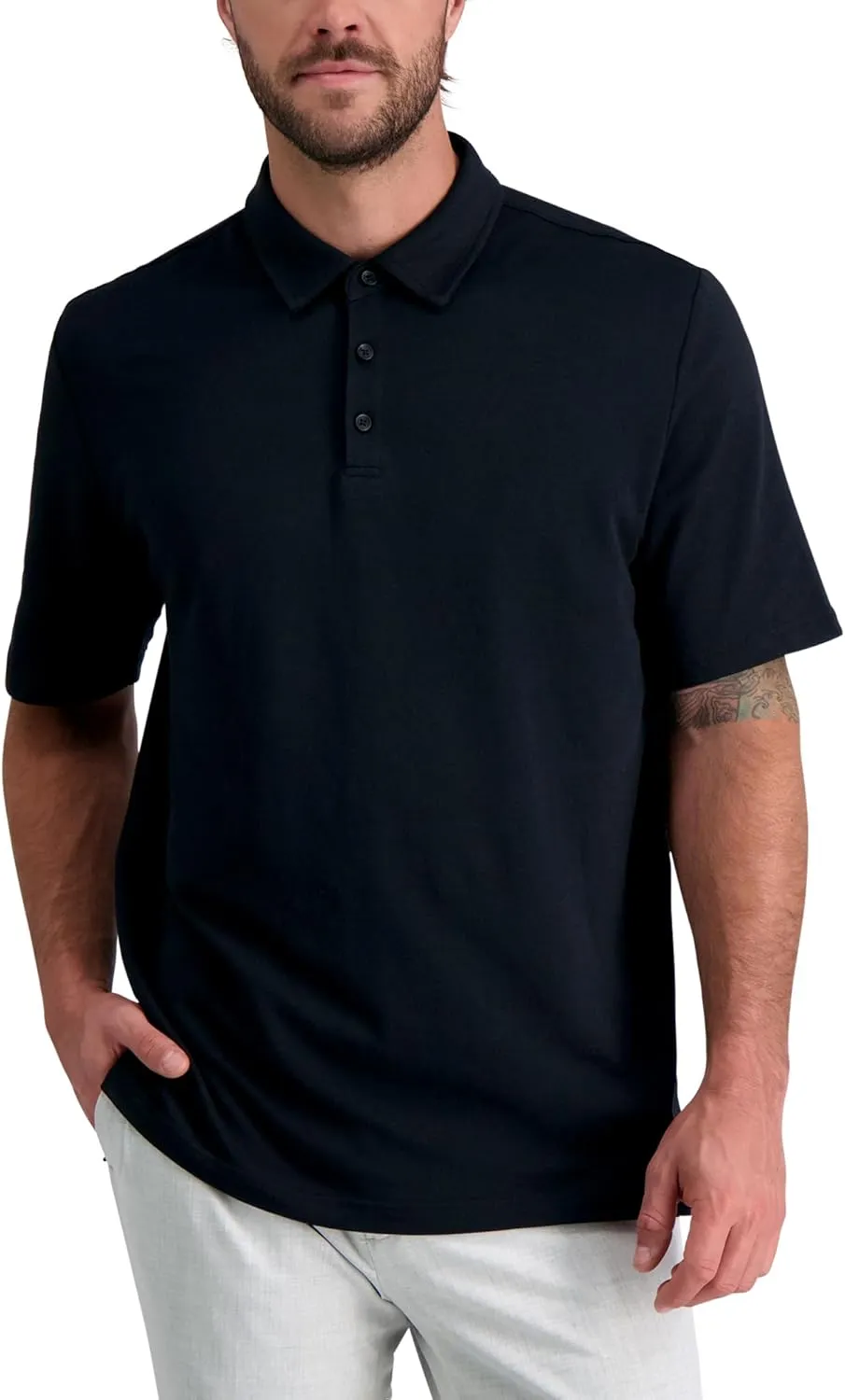 Haggar Men's Short Sleeve Stretch Polo (Regular and Big and Tall Sizes)