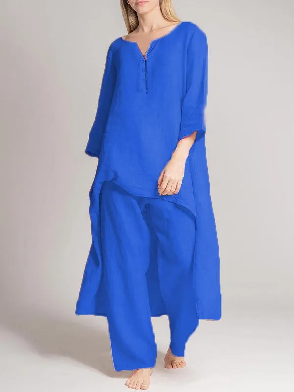 Ivyshape | Casual Linen Two-Piece Set for Women