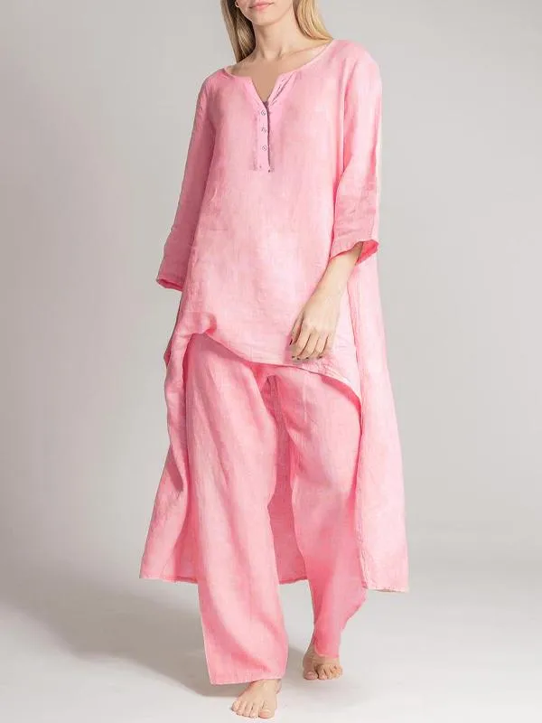 Ivyshape | Casual Linen Two-Piece Set for Women