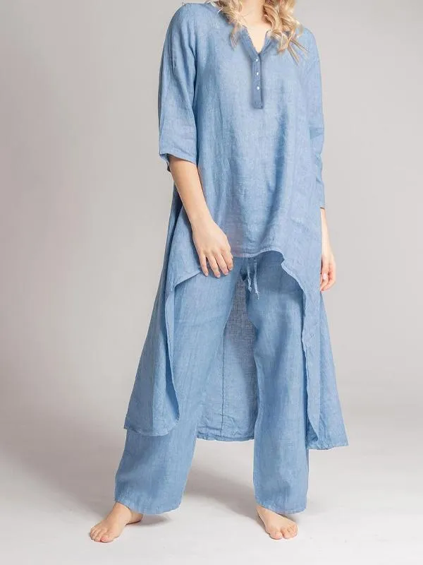 Ivyshape | Casual Linen Two-Piece Set for Women