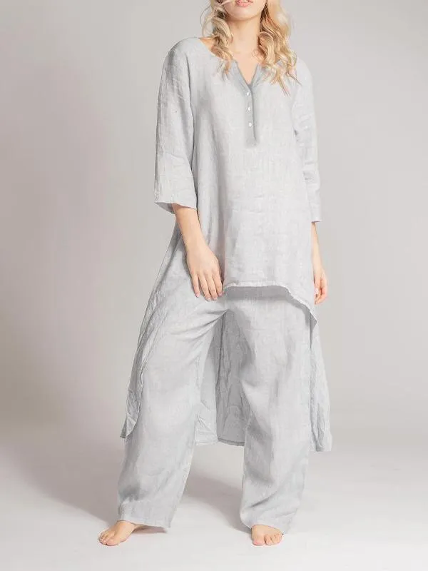 Ivyshape | Casual Linen Two-Piece Set for Women