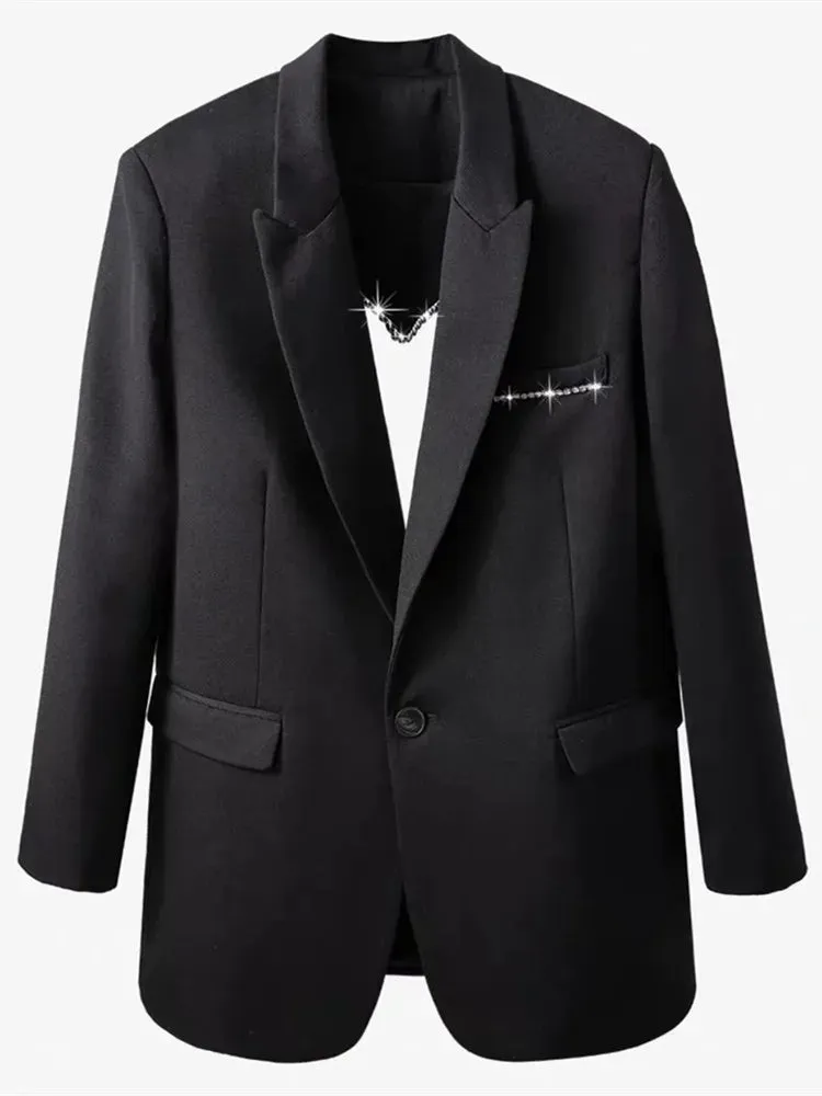 Ivyshape | Cut-Out Heart Blazer