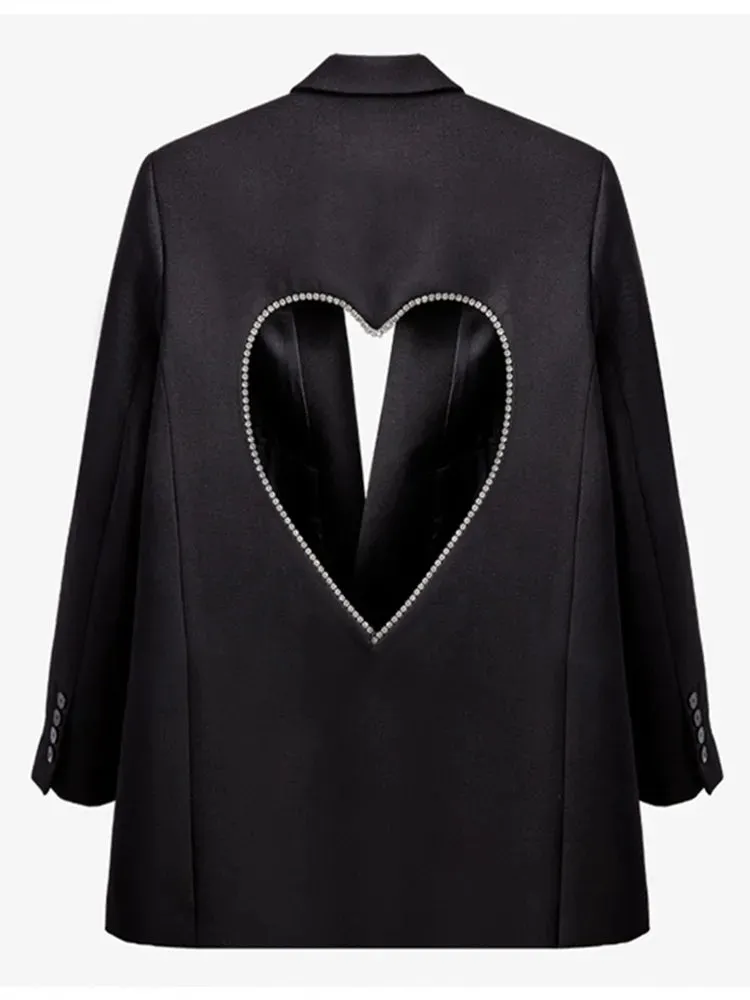 Ivyshape | Cut-Out Heart Blazer