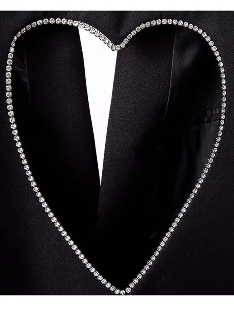 Ivyshape | Cut-Out Heart Blazer