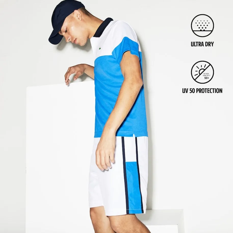 laCoste-Colourblock Breathable Polo-Blue-DH3399