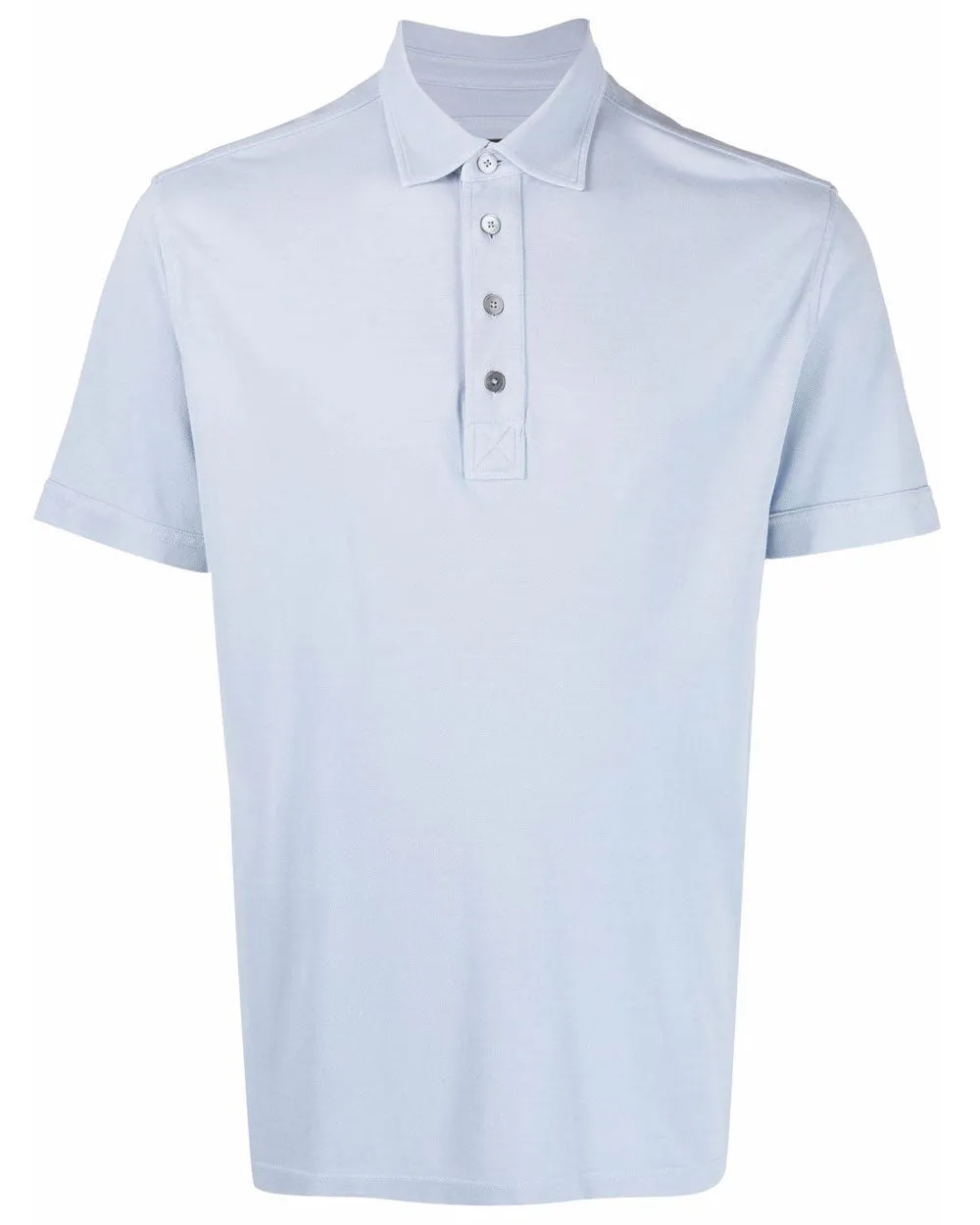 Light Blue Cotton and Silk Polo
