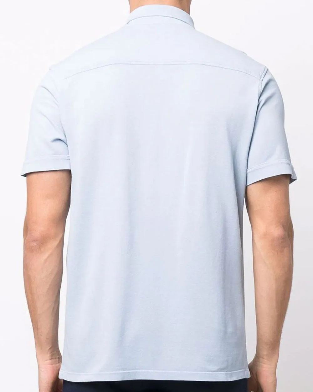 Light Blue Cotton and Silk Polo