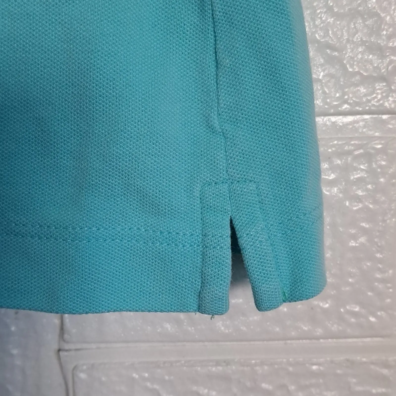 Lilly Pulitzer Island Polo Shirt TransDry LIght Aqua Medium