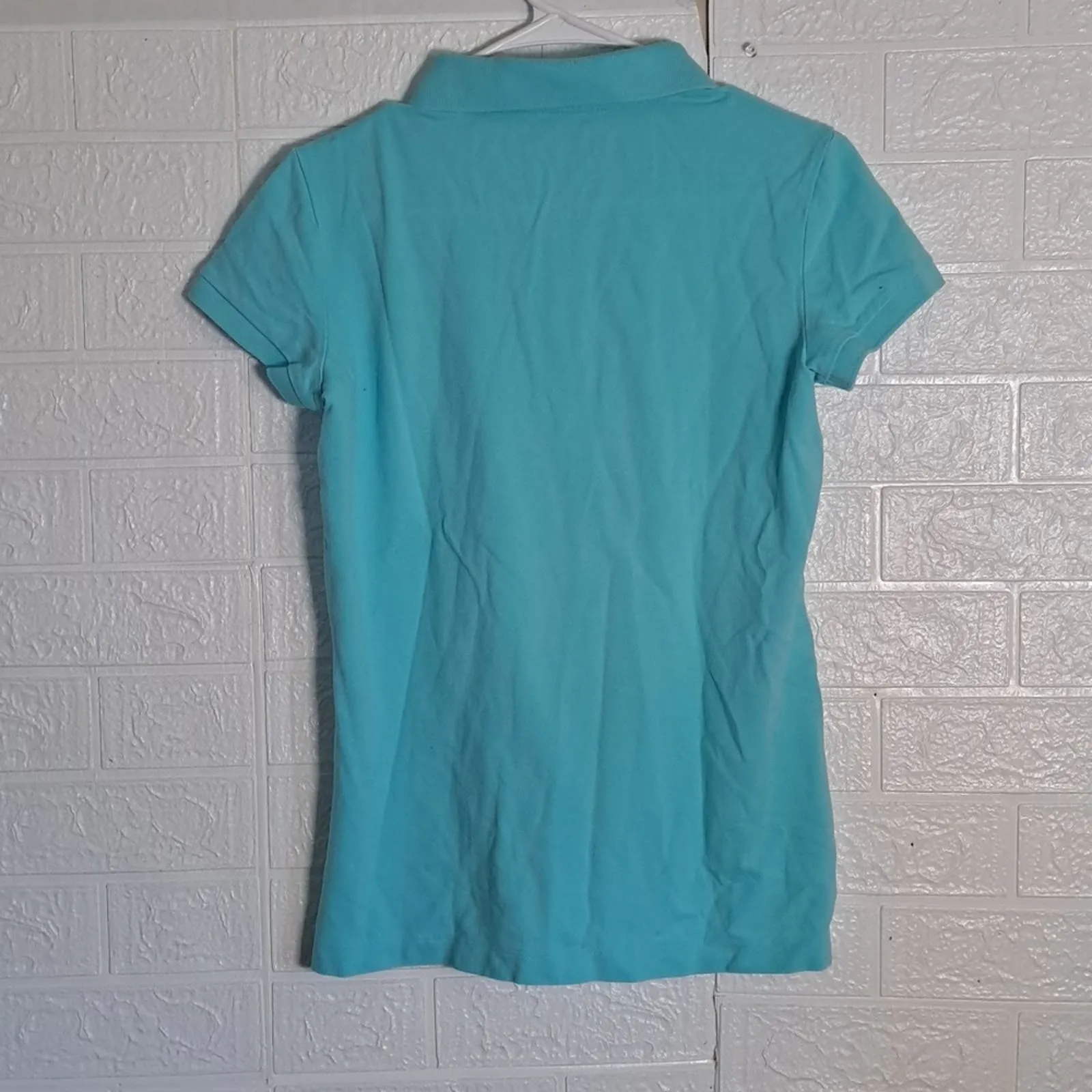 Lilly Pulitzer Island Polo Shirt TransDry LIght Aqua Medium