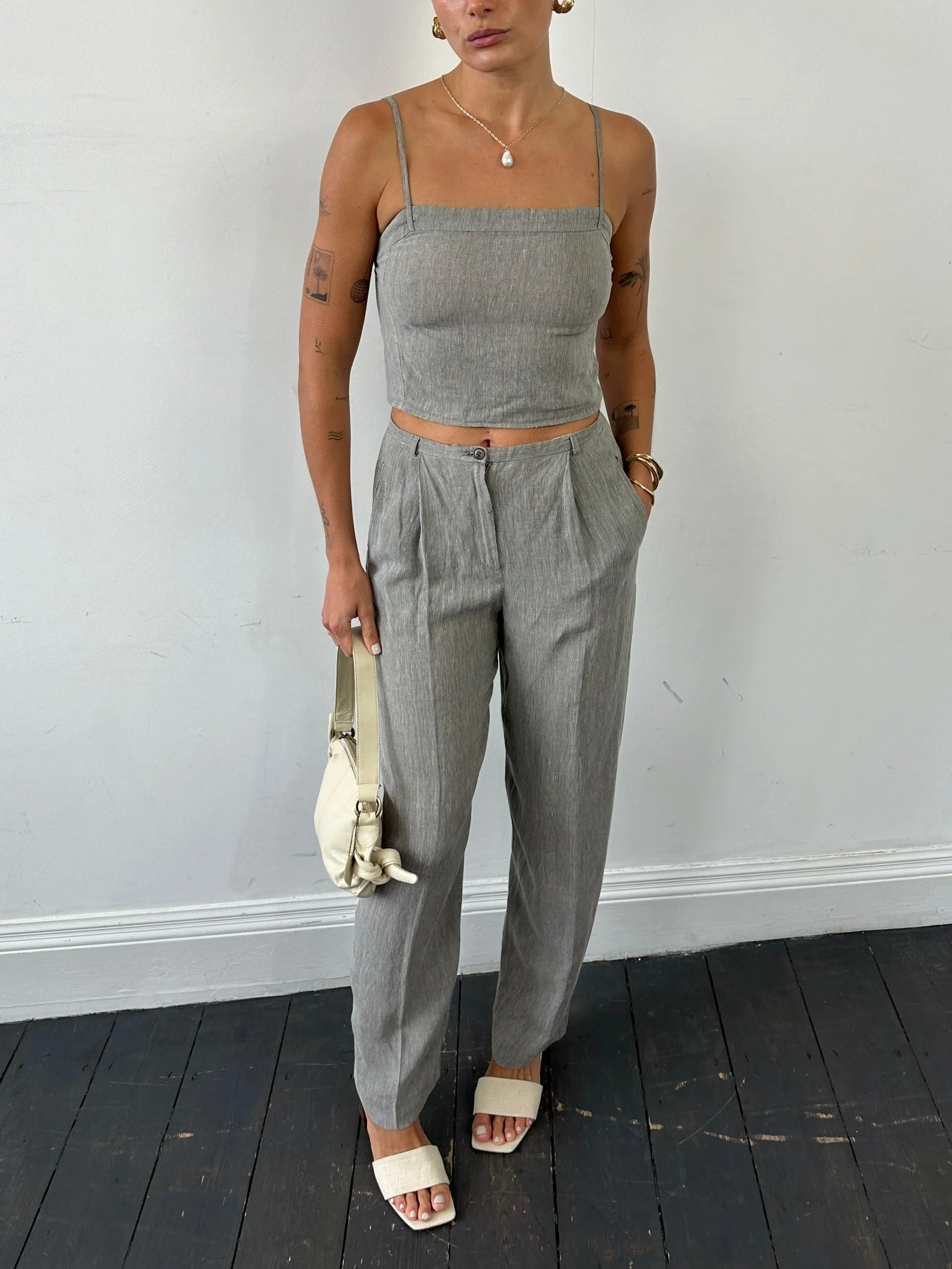 Mani By Armani Linen Two Piece Top & Trouser Co Ord Set - S/W26