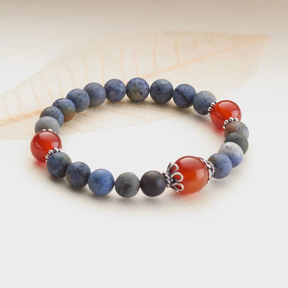 Matte Sunset Dumortierite Stretchy Mala