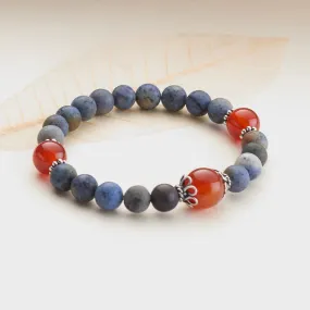 Matte Sunset Dumortierite Stretchy Mala