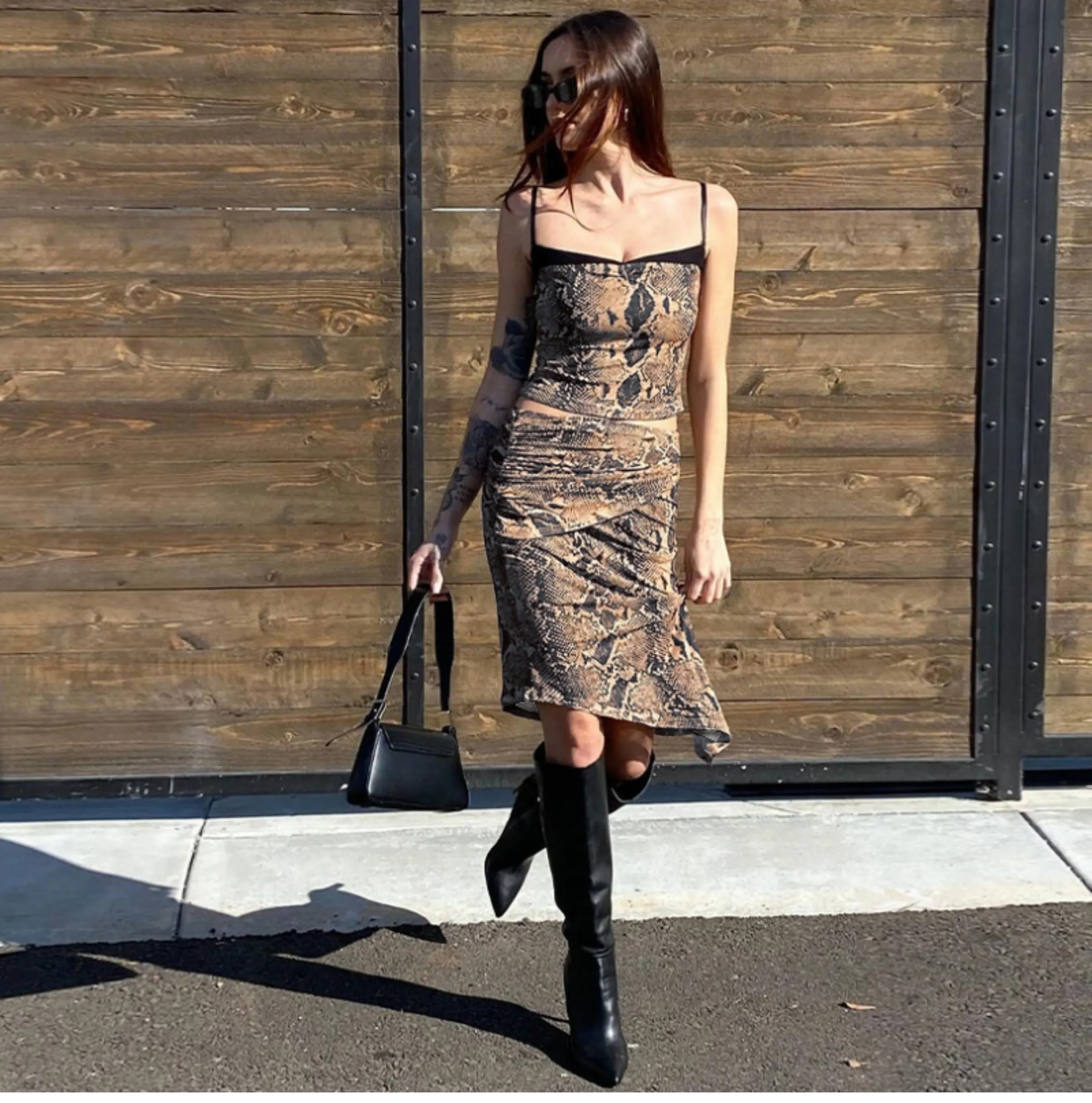 Maya Retro Printed Skirt Set