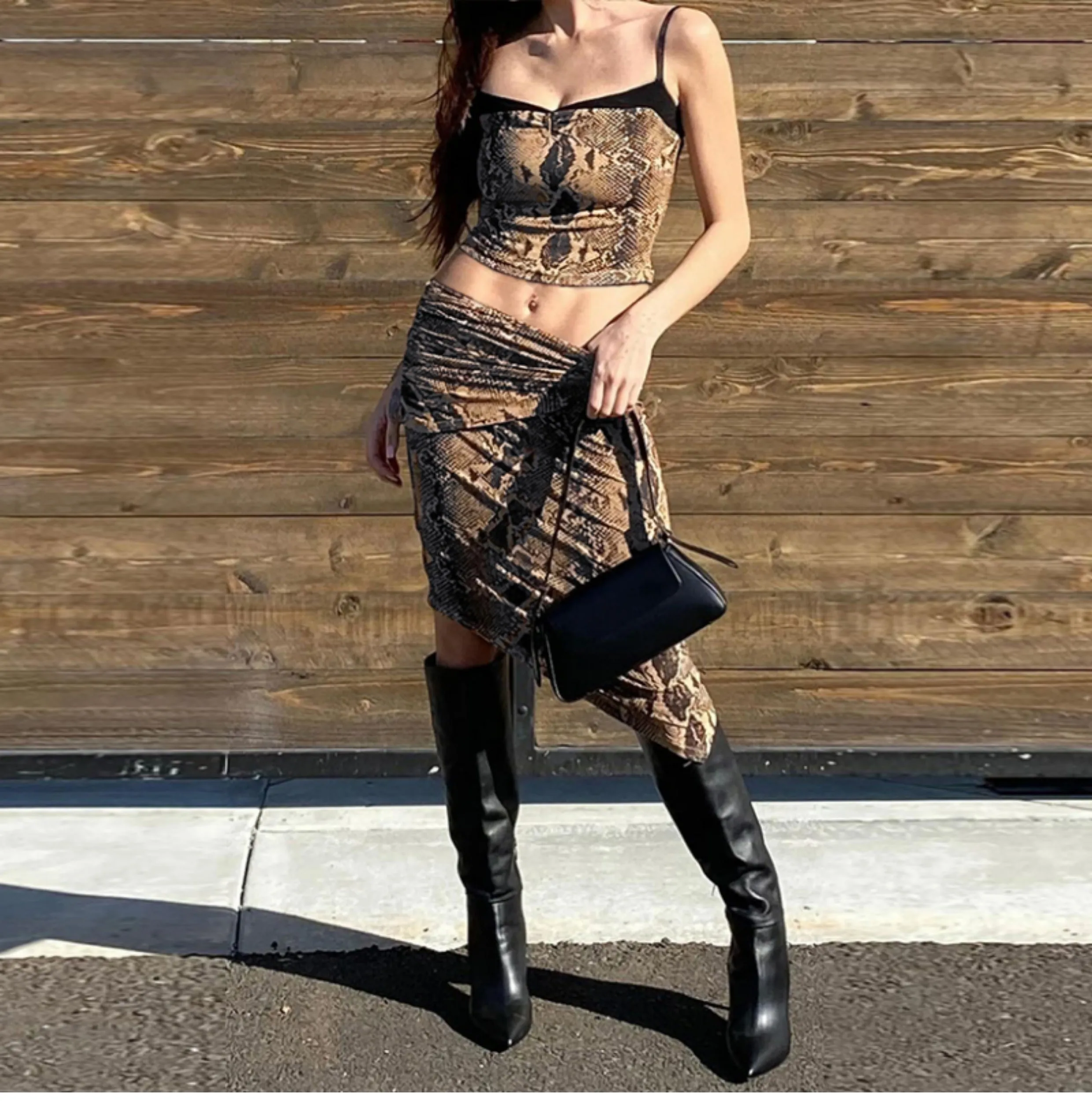 Maya Retro Printed Skirt Set