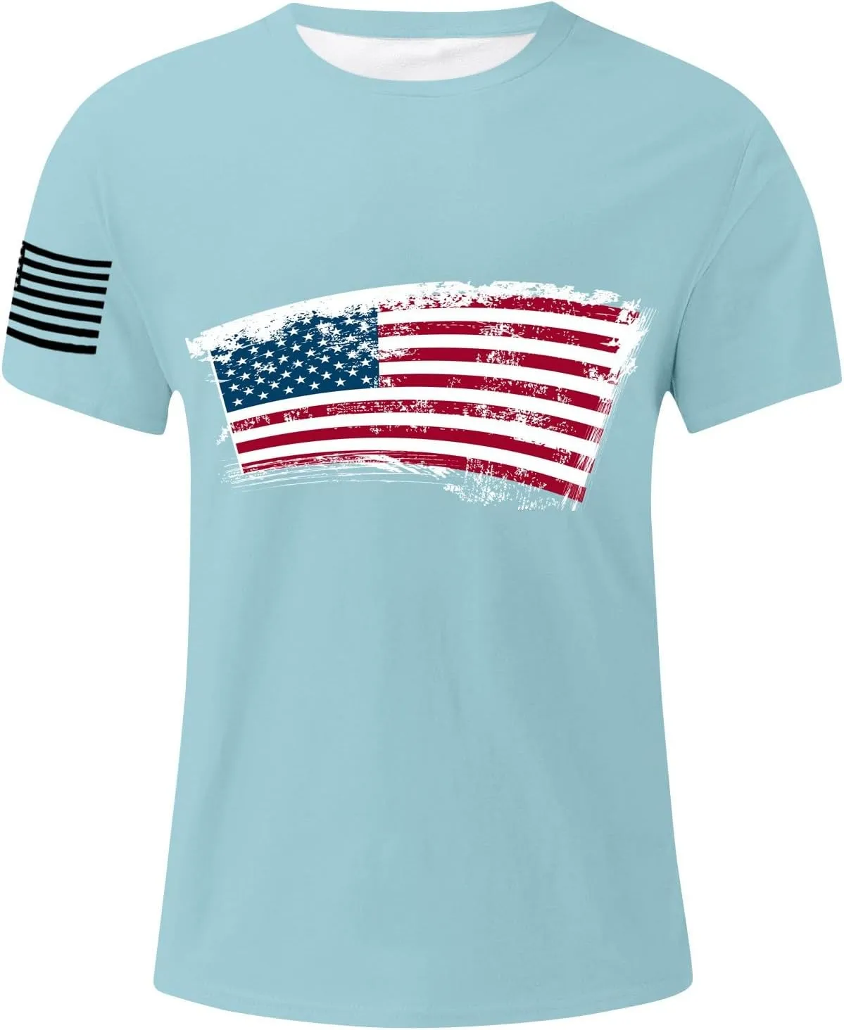 Men's American Flag Shirt Sleeve 1776 USA Graphic Dry Fit Cotton Comfortable T-Shirts Fourth of July 's Shirts