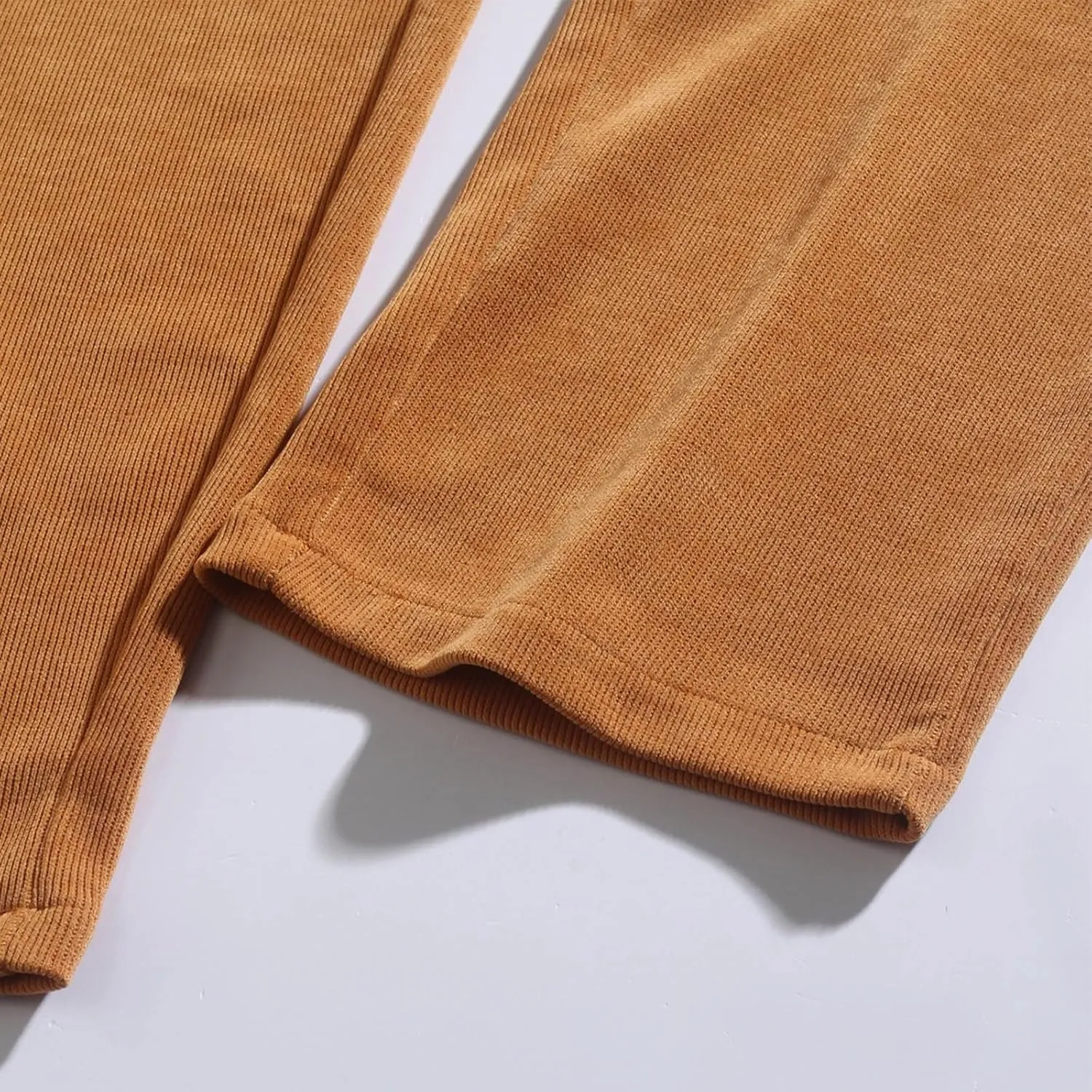 Men's Corduroy Pants Casual Loose Drawstring Elastic Waist Straight Wide Leg Jogger Sweatpant Trousers with Pockets