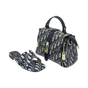 Monogram Sandal and Handle Lock Handbag Set