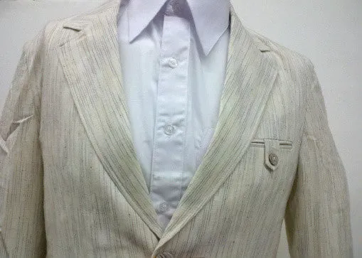 New Men's Stacy Adams Two Button Light Tan (Beige / Khaki) Blazer Suit Jacket