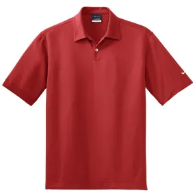 Nike Men's Red Dri-FIT S/S Pebble Texture Polo