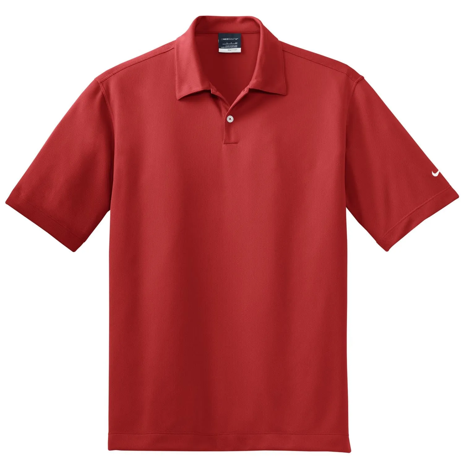 Nike Men's Red Dri-FIT S/S Pebble Texture Polo
