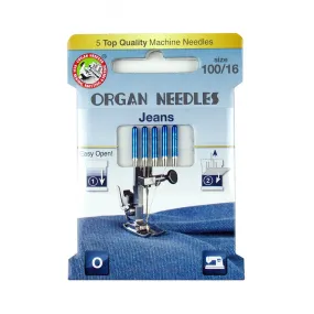 Organ Jeans Needles 5pk 100/16