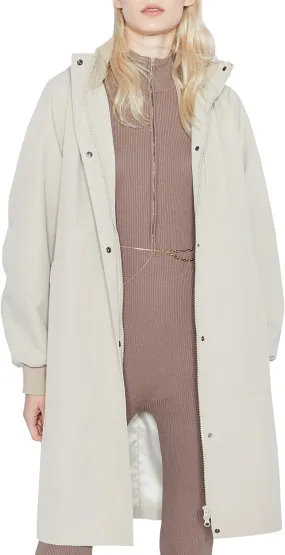 Orolay Women's Casual Hooded Raincoat Spring Light Jacket Zip Up Long Overcoat Warm Windbreaker with Belt