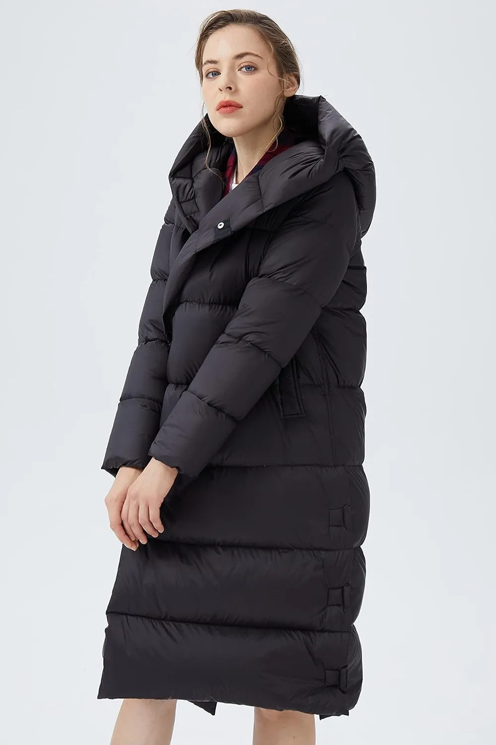 Orolay Women‘s Puffer Down Jacket Long Winter Coat with Warm Hood