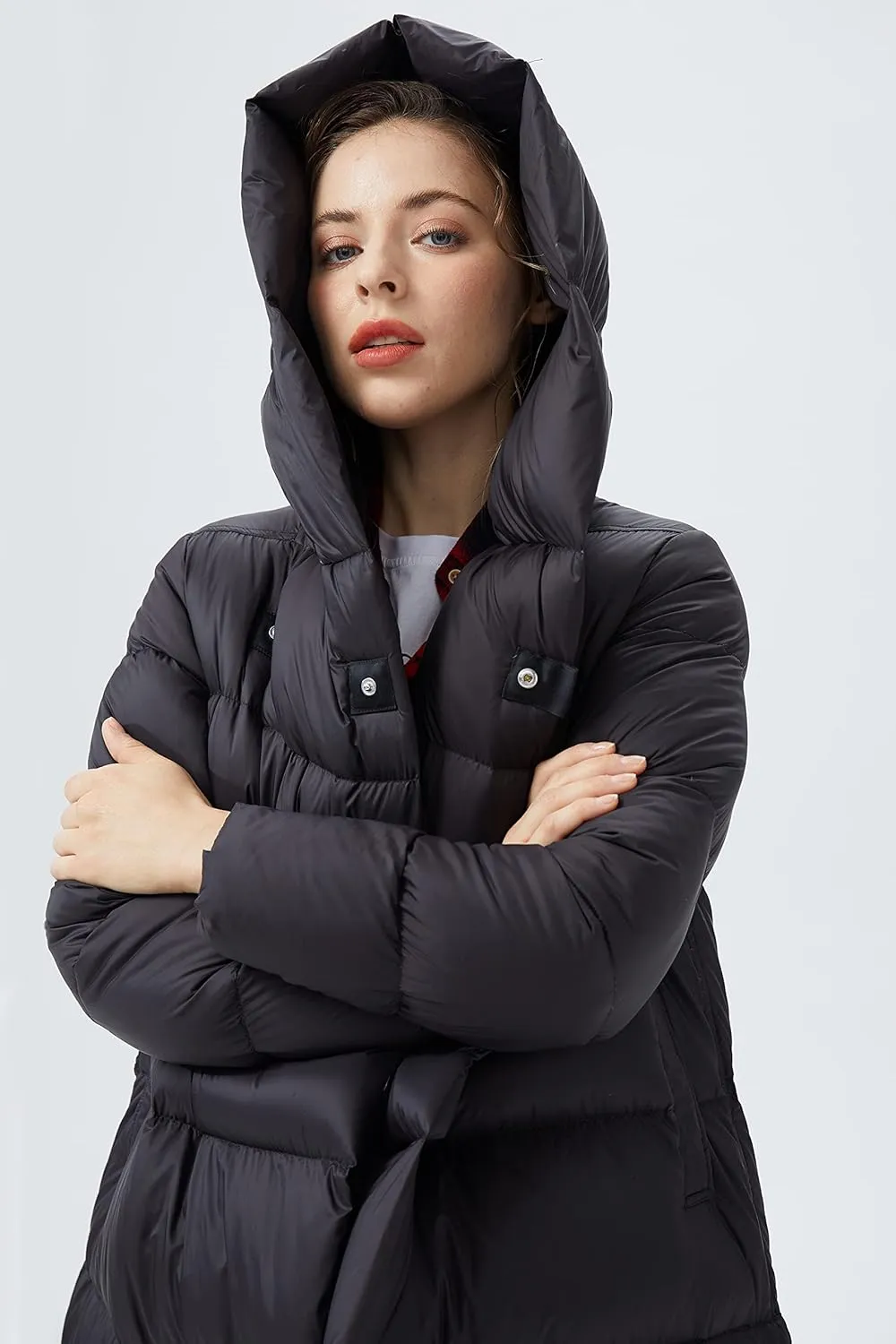 Orolay Women‘s Puffer Down Jacket Long Winter Coat with Warm Hood