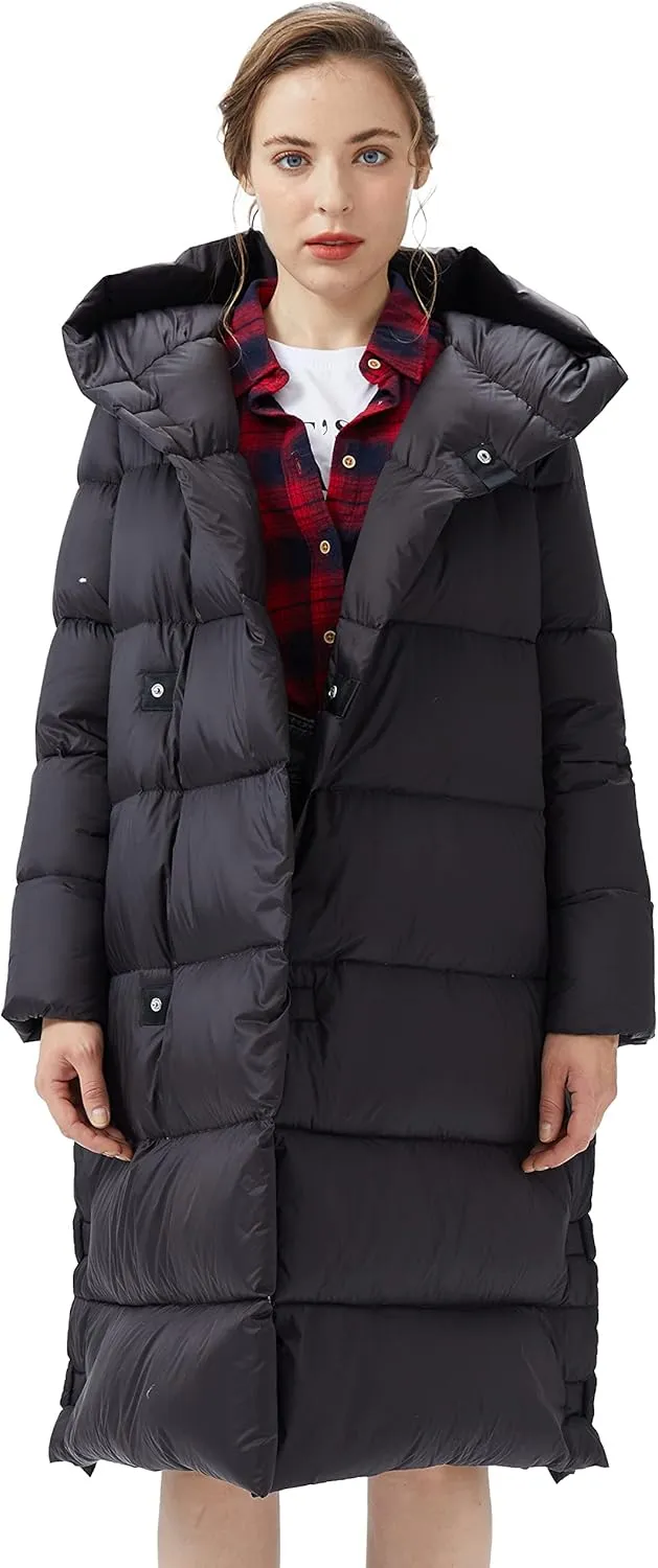Orolay Women‘s Puffer Down Jacket Long Winter Coat with Warm Hood
