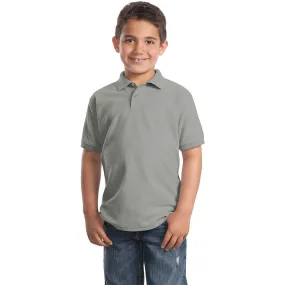 Port Authority Youth Cool Grey Silk Touch Polo