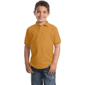 Port Authority Youth Gold Silk Touch Polo