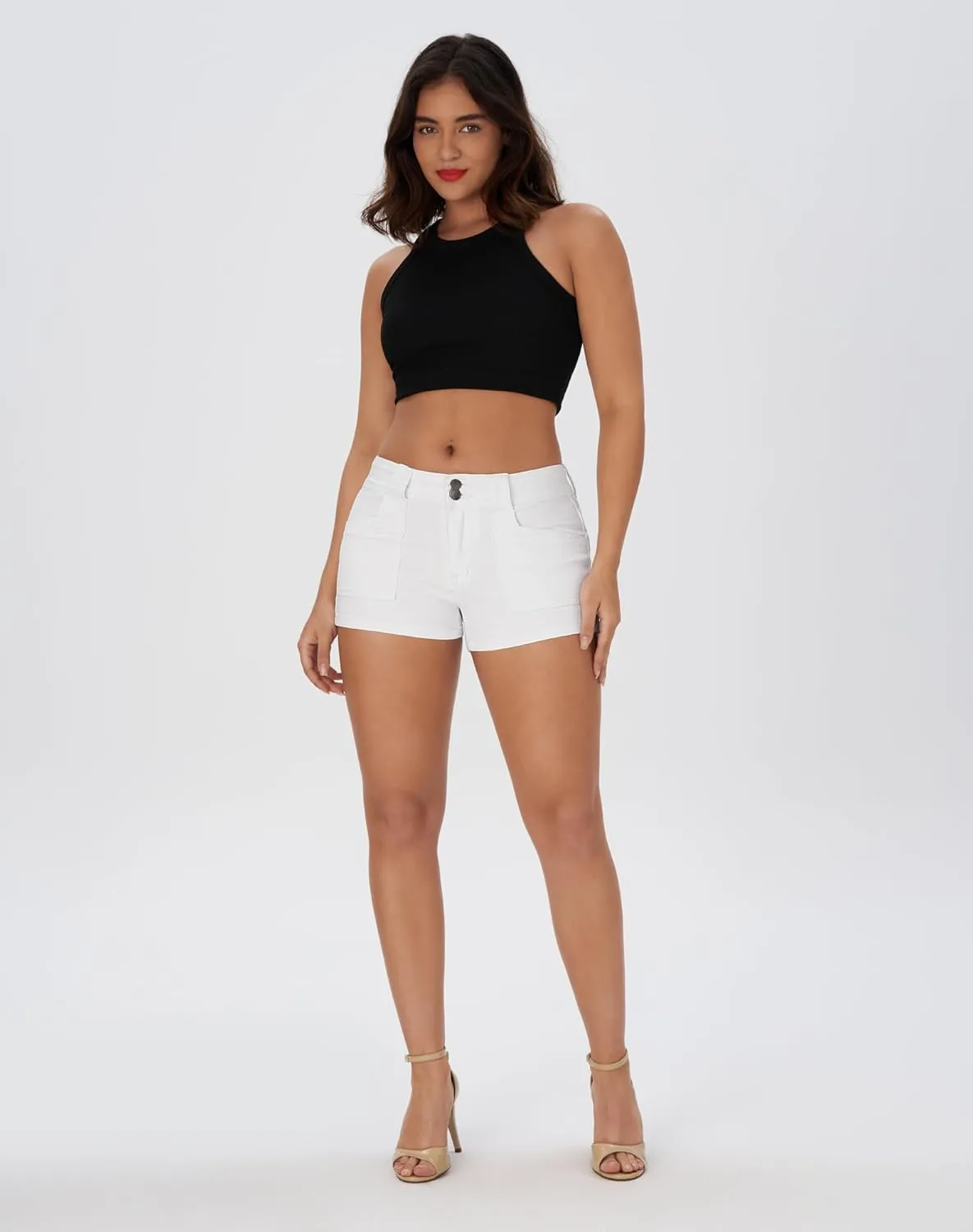 roswear Women's High Waisted Stretchy Casual Summer Denim Jean Shorts
