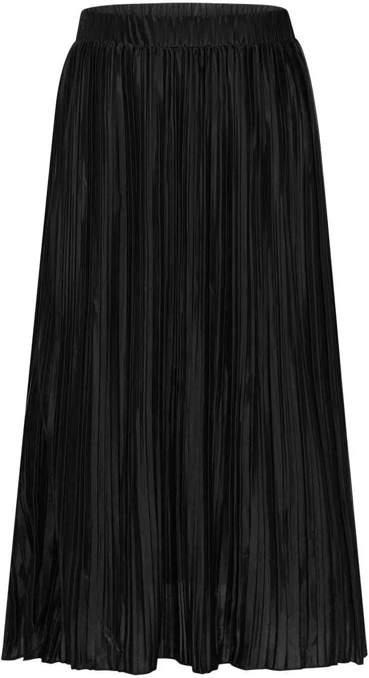Skirts for Women Summer Boho Elegant Front Split Long Flowy Skirts Comfy Beach Elatic Waist Pleated A-Line Skirt