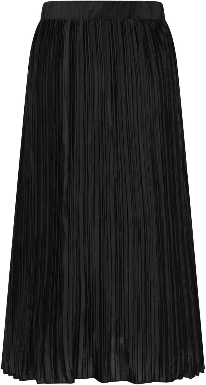 Skirts for Women Summer Boho Elegant Front Split Long Flowy Skirts Comfy Beach Elatic Waist Pleated A-Line Skirt
